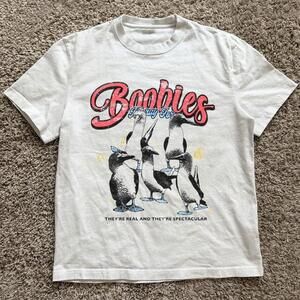 White Hooray For Boobies Bird T Shirt